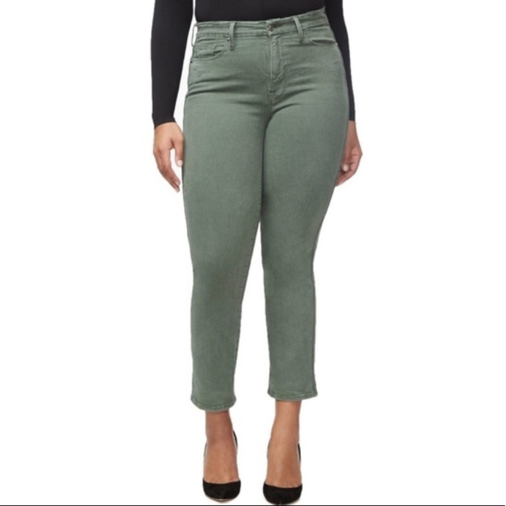 Good American Good Curve Jeans Olive Green SZ 31